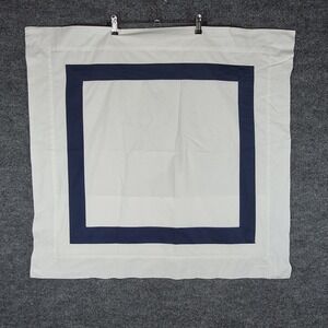 Sferra Estate Euro Sham Pillow ~ White / Navy Blue